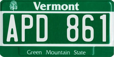 VT license plate APD861