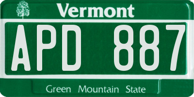 VT license plate APD887