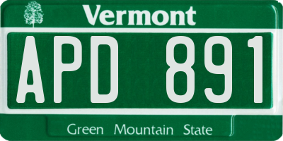VT license plate APD891