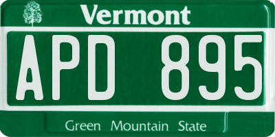VT license plate APD895