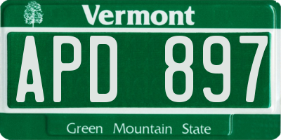 VT license plate APD897