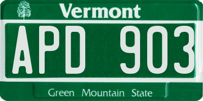 VT license plate APD903
