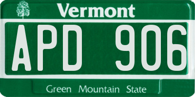 VT license plate APD906