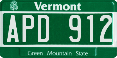 VT license plate APD912