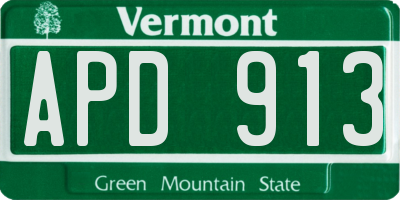 VT license plate APD913