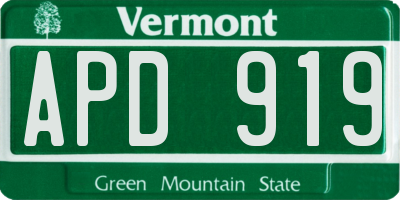 VT license plate APD919
