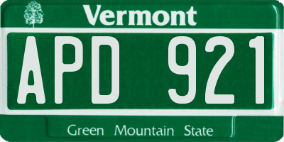VT license plate APD921