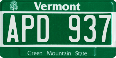 VT license plate APD937