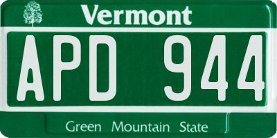VT license plate APD944