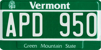 VT license plate APD950