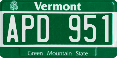 VT license plate APD951