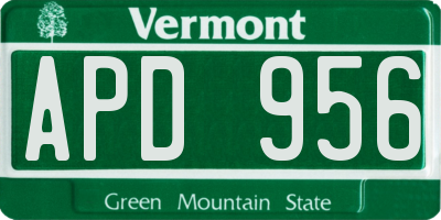 VT license plate APD956