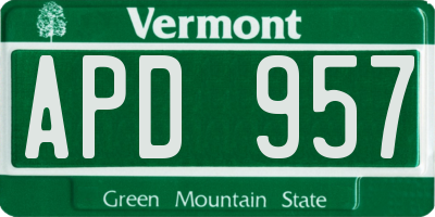 VT license plate APD957