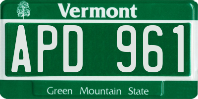 VT license plate APD961