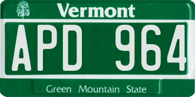 VT license plate APD964