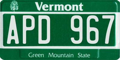 VT license plate APD967