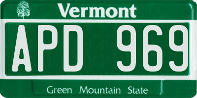 VT license plate APD969