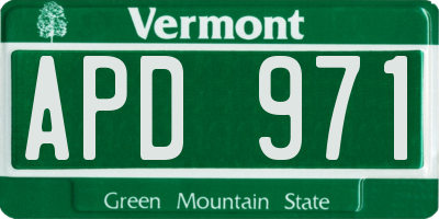 VT license plate APD971