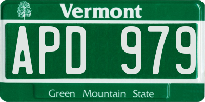 VT license plate APD979