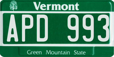 VT license plate APD993