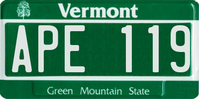 VT license plate APE119