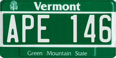VT license plate APE146