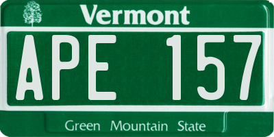 VT license plate APE157