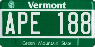 VT license plate APE188
