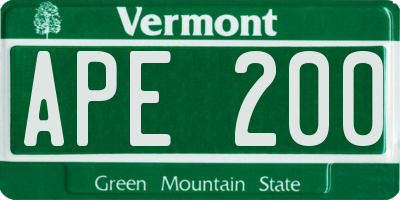 VT license plate APE200