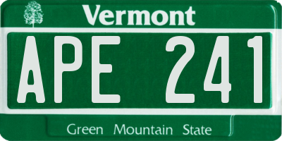 VT license plate APE241