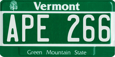 VT license plate APE266