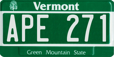 VT license plate APE271