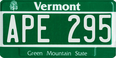 VT license plate APE295