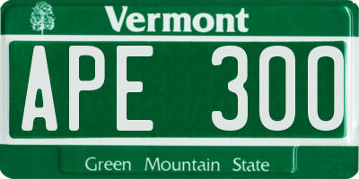 VT license plate APE300