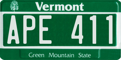 VT license plate APE411