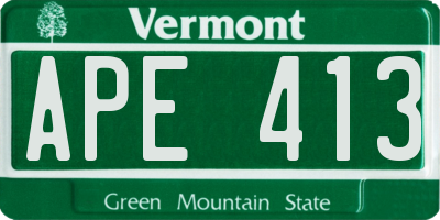 VT license plate APE413