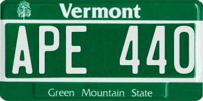 VT license plate APE440
