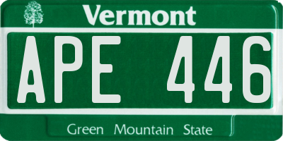 VT license plate APE446