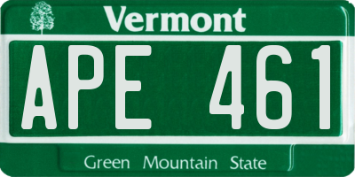 VT license plate APE461