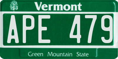 VT license plate APE479