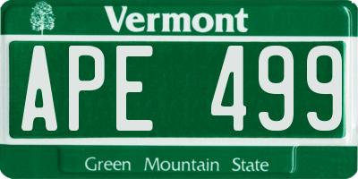 VT license plate APE499
