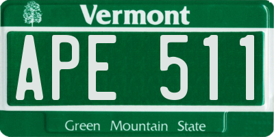 VT license plate APE511