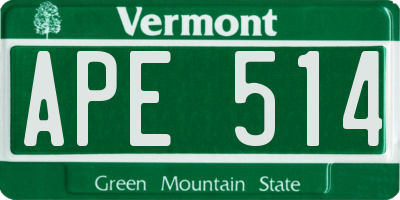 VT license plate APE514