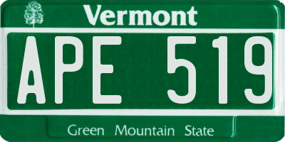 VT license plate APE519