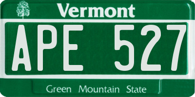 VT license plate APE527