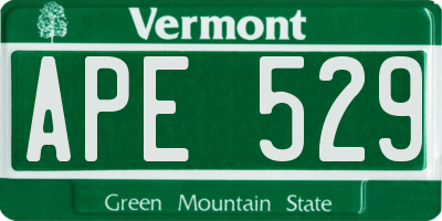 VT license plate APE529