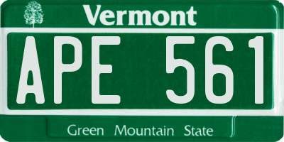 VT license plate APE561