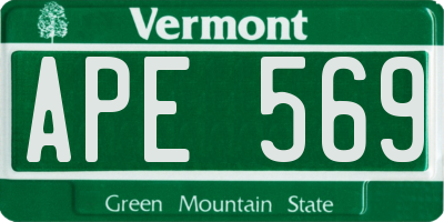 VT license plate APE569