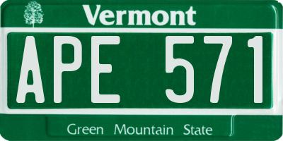 VT license plate APE571