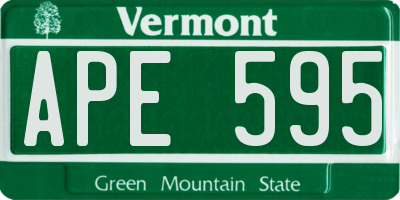VT license plate APE595
